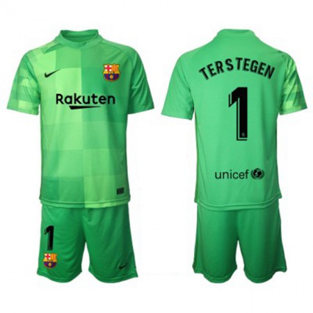 Fußballtrikots FC Barcelona Torwart Ter Stegen 1 Kinder 2021-2022 Kurzarm Ausweichtrikot kaufen